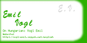 emil vogl business card